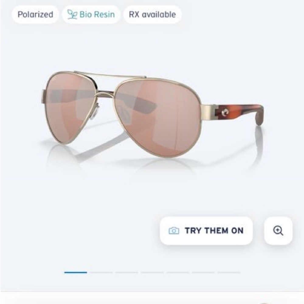 Brand new Costas del Mar. Never used. Too big for my face.